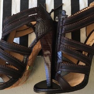 L.A.M.B  crocodile heels